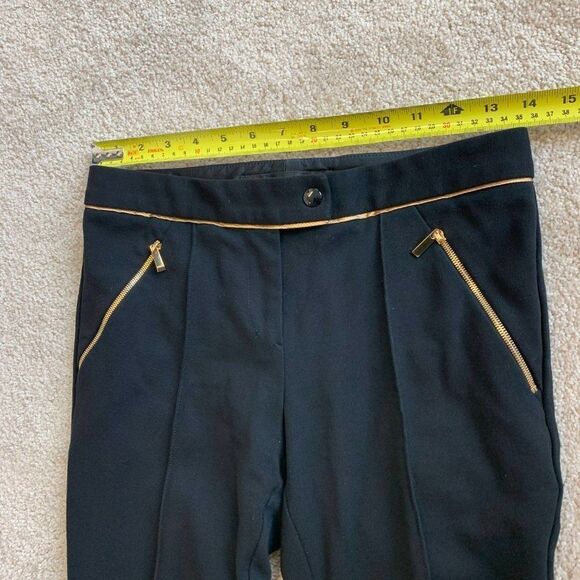 Barbara BUI black crepe & gold waist trim pleated - Picture 8 of 10